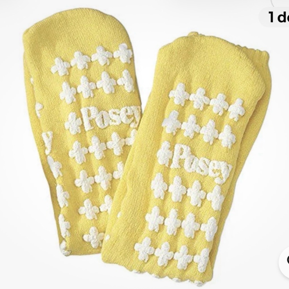 Yellow and White Kids Non-Slip Socks